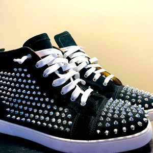 Christian Louboutin Black Spike High Top Red Bottom